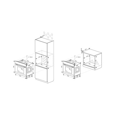 Комплект Hansa (духовка електрична + поверхня газ на склі), чорний