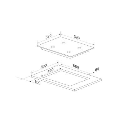 Комплект Hansa (духовка електрична + поверхня газ на склі), чорний