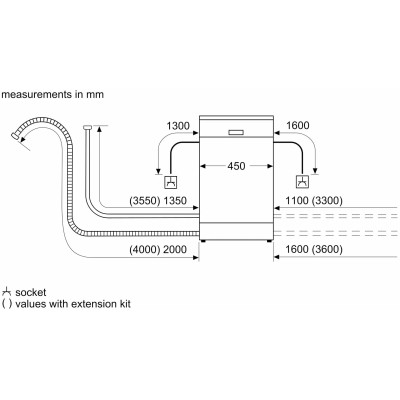 Посудомийна машина Bosch вбудована,  9 компл., F, 45см, білий