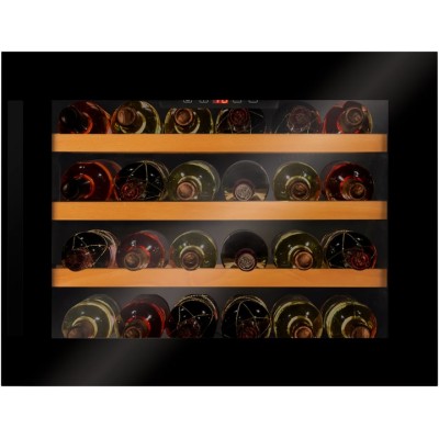 Холодильник Hansa вбудований для вина, 45.5x59х60.8, холод.відд.-63л, зон - 1, бут-28, ST, диспл внутр., чорний