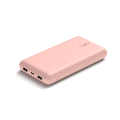 Акумулятор портативний літій-іонний Power Bank Belkin 20000мА·год, 15Вт, 2хUSB-A/USB-C, рожевий (BPB012BTRG)