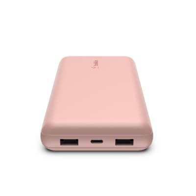 Акумулятор портативний літій-іонний Power Bank Belkin 20000мА·год, 15Вт, 2хUSB-A/USB-C, рожевий (BPB012BTRG)