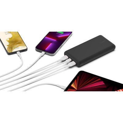 Акумулятор портативний літій-іонний Power Bank Belkin 20000мА·год, 15Вт, 2хUSB-A/USB-C, чорний (BPB012BTBK)