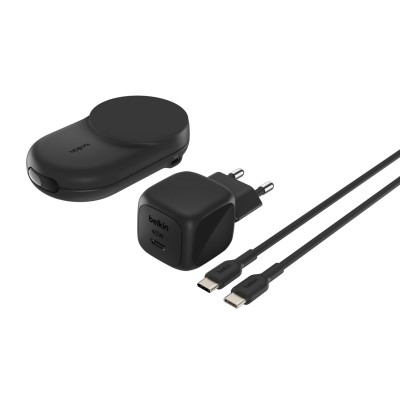 Зарядний пристрій бездротовий Belkin UltraCharge 2-in-1 Foldable Magnetic Charging 25Вт, чорний