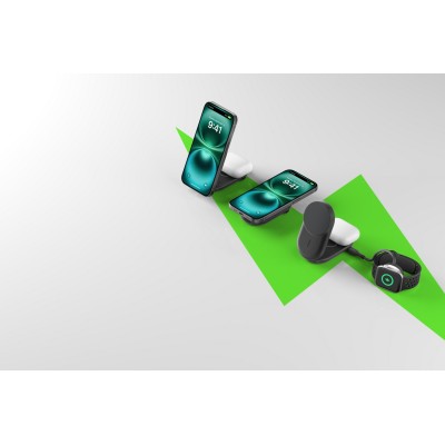 Зарядний пристрій бездротовий Belkin UltraCharge 2-in-1 Foldable Magnetic Charging 25Вт, чорний