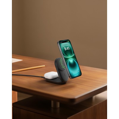 Зарядний пристрій бездротовий Belkin UltraCharge 2-in-1 Foldable Magnetic Charging 25Вт, чорний