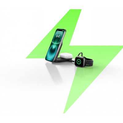 Зарядний пристрій бездротовий Belkin UltraCharge 2-in-1 Foldable Magnetic Charging 25Вт, чорний