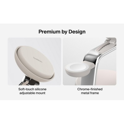 Зарядний пристрій бездротовий Belkin UltraCharge Pro 3-in-1 Magnetic Charging Dock 25Вт, Sand