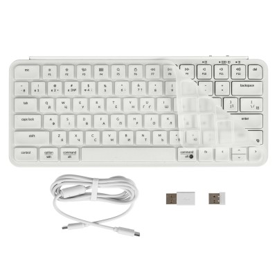 Клавіатура мембрана Keychron B1 Pro, USB/WL/BT, ivory white (B1P-K8-UA)