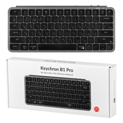 Клавіатура мембрана Keychron B1 Pro, USB/WL/BT, space gray (B1P-K1-UA)