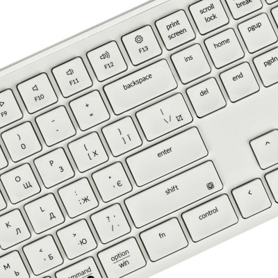 Клавіатура мембрана Keychron B6 Pro, USB/WL/BT, ivory white (B6P-K8-UA)