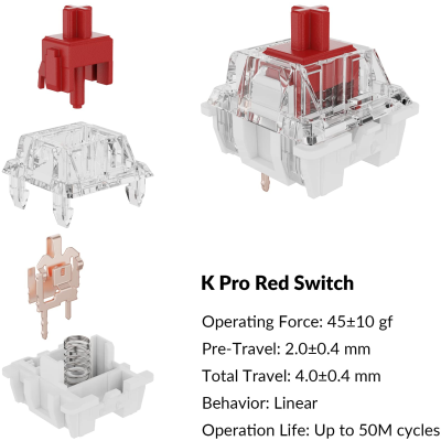 Клавіатура механічна Keychron C1 Pro 87Key, K pro Red, USB-A, QMK/VIA, Hot-swap, EN/UKR, RGB, чорний (C1PM1_KEYCHRON)
