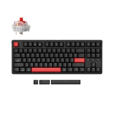 Клавіатура механічна Keychron C3 Pro 87Key, K pro Red, USB-A, QMK, Hot-swap, EN/UKR, RGB, чорний (C3PH1_KEYCHRON)