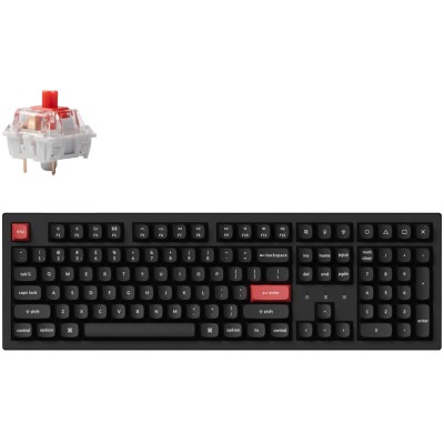 Клавіатура механічна Keychron K10 PRO 100Key, K pro Red, WL/BT/USB-A, QMK, EN/UKR, White Led, чорний (K10P-A1-UA)