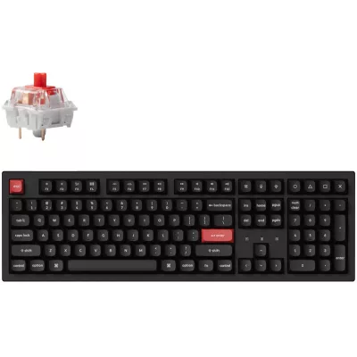 Клавіатура механічна Keychron K10 PRO 100Key, K pro Red, WL/BT/USB-A, QMK, EN/UKR, White Led, чорний (K10P-A1-UA)