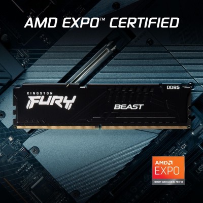 Пам'ять ПК Kingston DDR5 16GB 6000 FURY Beast EXPO