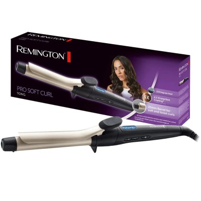 Плойка Remington Pro Soft Curl, >300Вт, темп.режимів-10, D-25mm, 130-220С, дисплей, кераміка, чорний