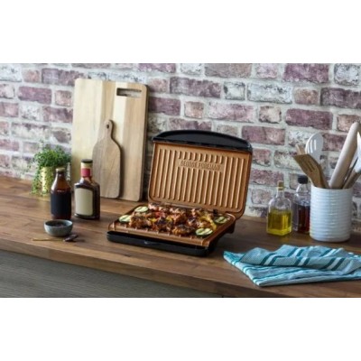 Гриль George Foreman притискний Fit Grill Copper Medium 1630Вт, темп. режимів-1, пластик, чорний (25811-56)