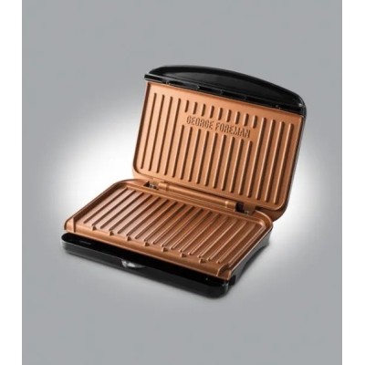 Гриль George Foreman притискний Fit Grill Copper Medium 1630Вт, темп. режимів-1, пластик, чорний (25811-56)