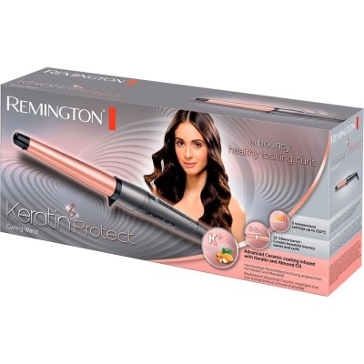 Плойка Remington Keratin Protect, конусна, 48Вт, темп.режимів-5, D-19-28mm, 150-210С, кераміка, сріблястий (CI83V6)