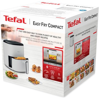 Мультипіч Tefal EasyFry Compact, 1300Вт, чаша-3л, сенсорне керув., 10 програм, пластик, білий (EY145A10)
