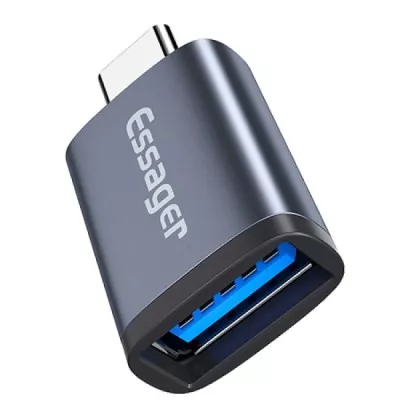 Адаптер ESSAGER Soray OTG (Micro Female to Type-C Male) USB2.0 Adaptor (EZJMC-SRC0G) Grey