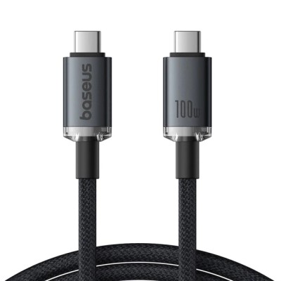 Кабель Baseus Crystal Shine USB3,2 Full Featured Fast USB-C To USB-C 100W 1,5m 20Gb Cluster (P10318204111-00) Black