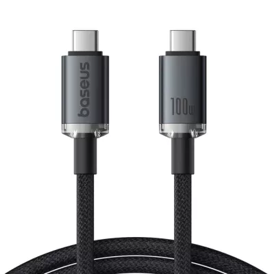Кабель Baseus Crystal Shine USB3,2 Full Featured Fast USB-C To USB-C 100W 1,5m 20Gb Cluster (P10318204111-00) Black
