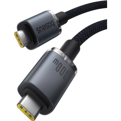 Кабель Baseus Crystal Shine USB3,2 Full Featured Fast USB-C To USB-C 100W 1,5m 20Gb Cluster (P10318204111-00) Black