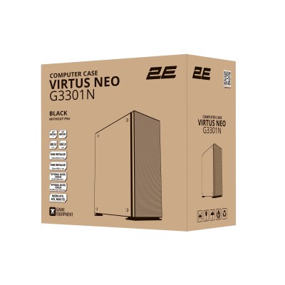 Корпус 2E GAMING Virtus Neo G3301N без БЖ 2xUSB3.0, 1xUSB2.0, 3x140мм ARGB, 1x120мм ARGB, VGA 340мм, LCS ready, контролер з пуль