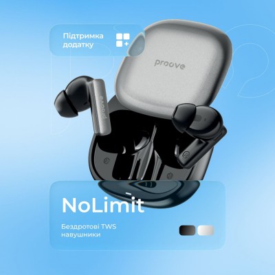 Бездротові навушники Proove NoLimit TWS with Hybrid ANC (APP) black/gray (TWNL0001AP13)