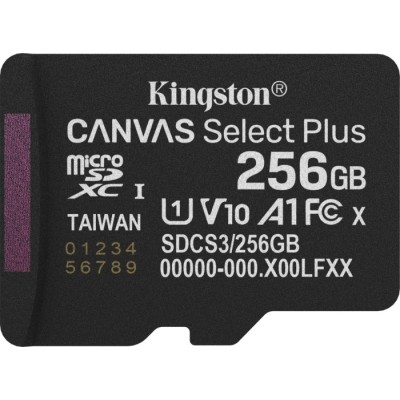 Карта пам'яті Kingston MicroSDXC 256GB Canvas Select Plus Gen3 150MB/s A1 (SDCS3/256GBSP)