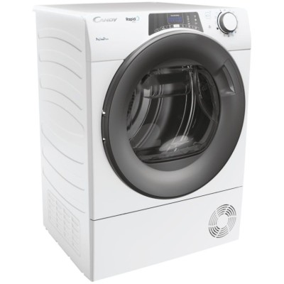 Сушильна машина Candy тепловий насос, 7кг, A++, 46,5см, дисплей, Wi-Fi + Bluetooth, люк сірий, білий (RP4H7A2TRE-S)