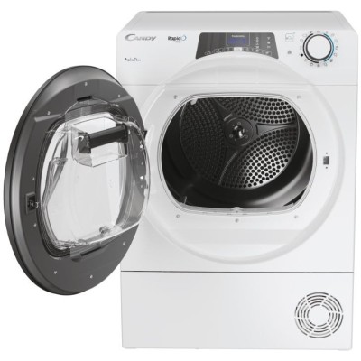 Сушильна машина Candy тепловий насос, 7кг, A++, 46,5см, дисплей, Wi-Fi + Bluetooth, люк сірий, білий (RP4H7A2TRE-S)