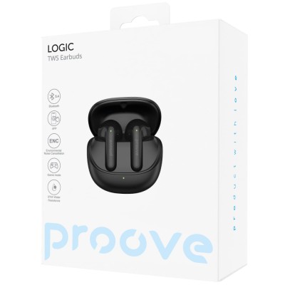 Бездротові навушники Proove Logic TWS (APP) pearl black (TWLG0001AP17)