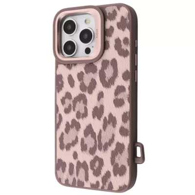 Чохол Kajsa Leopard Pattern with Magnetic Ring iPhone 16 Pro Max desert titanium