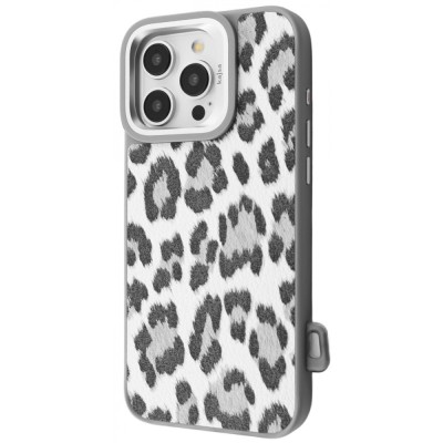 Чохол Kajsa Leopard Pattern with Magnetic Ring iPhone 16 Pro Max gray