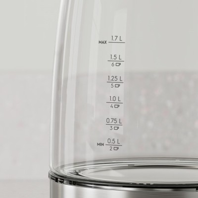 Електрочайник Electrolux 1.7л, Strix, скло, сріблясто-чорний (E4GK1-4GB)