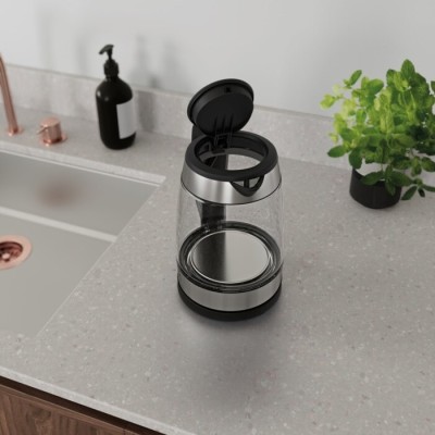 Електрочайник Electrolux 1.7л, Strix, скло, сріблясто-чорний (E4GK1-4GB)