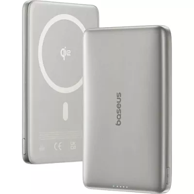Зовнішній MagSafe Акумулятор Baseus 10000mAh 27W PicoGo Ultra-Slim Qi2 (E0027203) Silver