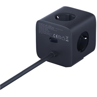 Мережевий фільтр Baseus EnerFill FA11 Cube Power Strip 3AC+1U+1C 67W 1,5m EU Cosmic (E00082100123-00) Black