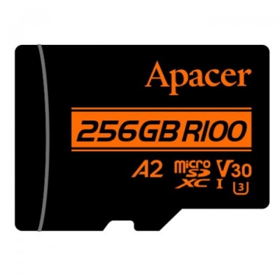 Картка пам'ятi APACER 256GB MicroSDXC UHS-I/U3 (AP256GMCSX10U8-R) + адаптер