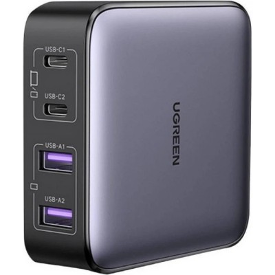 Мережевий Зарядний пристрій UGREEN CD327 Nexode 65W 2xUSB-A + 2xUSB-C Desktop Fast Charger (90747) Black