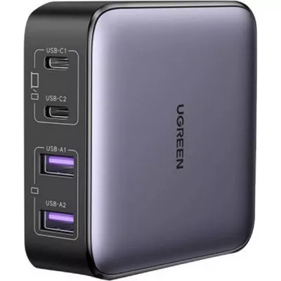 Мережевий Зарядний пристрій UGREEN CD327 Nexode 65W 2xUSB-A + 2xUSB-C Desktop Fast Charger (90747) Black
