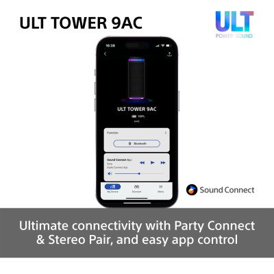 Акустична система Sony ULT TOWER 9AC 2.0, BT 5.3, LED, Party Connect, SBC, AAC, LDAC