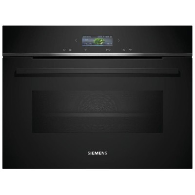 Духова шафа Siemens електрична компактна, 45л, A, дисплей, конвекція, ф-ція мікрохвиль, чорний (CM724G1B1)