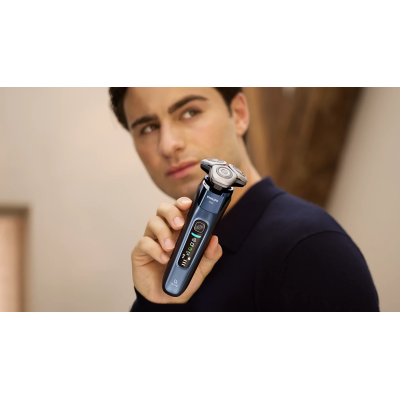 Бритва електр. Philips Series i9000 Prestige SkinIQ, бритв.головок-3, Li-Ion, сух.+волог., індикатор заряду, твердий чохол, сині