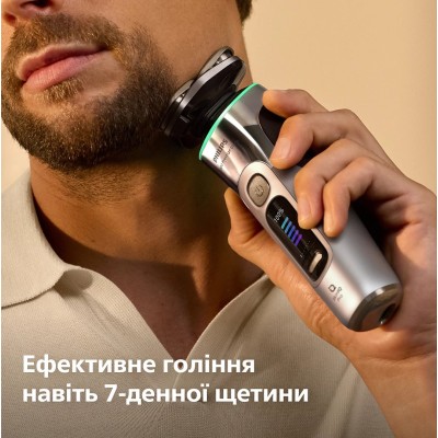 Бритва електр. Philips Series i9000 Prestige Ultra, бритв.головок-3, Li-Ion, сух.+волог., індикатор заряду, твердий чохол, хром 
