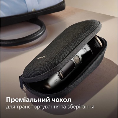 Бритва електр. Philips Series i9000 Prestige Ultra, бритв.головок-3, Li-Ion, сух.+волог., індикатор заряду, твердий чохол, хром 