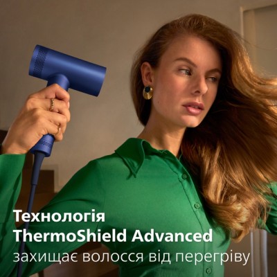 Фен Philips 8000 Series, 1400Вт, 3 режими, іонізація, хол. обдув, турборежим , аквамарин (BHD839/00)